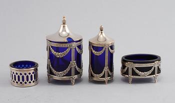 PARTI SILVER, 9 delar, bl a Henry Williams, Birmingham, 1905.
