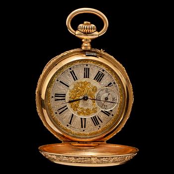 FICKUR, 18k guld, savonett, Charles Lardet, Fleurier, Schweiz, 1900-talets första hälft. Vikt 117 g.