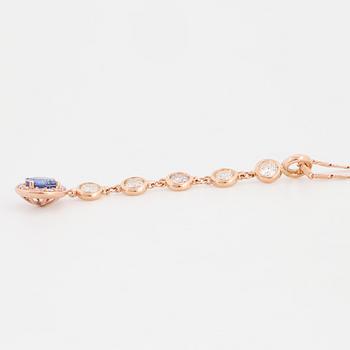 Sapphire and brilliant-cut diamond necklace.