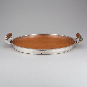 BRICKA, nysilver och teak, Guldsmedsaktiebolaget GAB, 1930/40-tal.