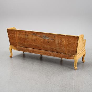 A painted rococo sofa, mid 18th Century.