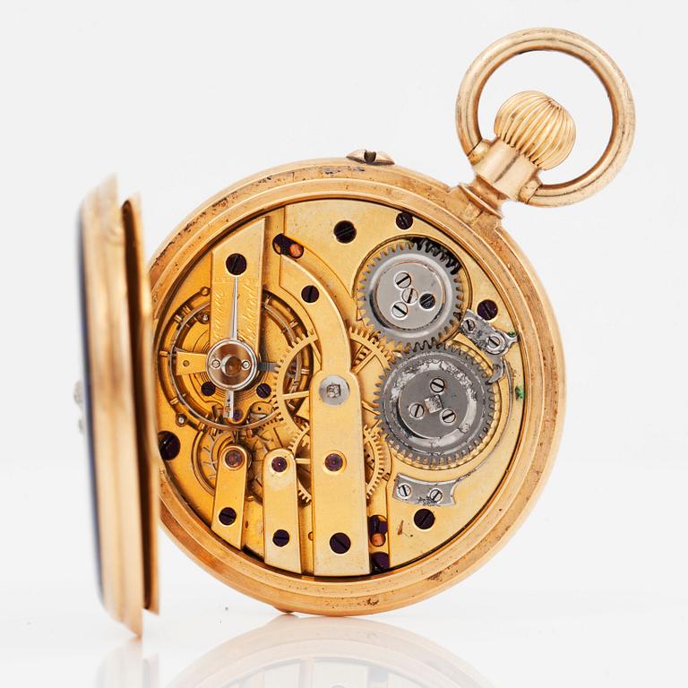 A diamond and enamel pocket watch.