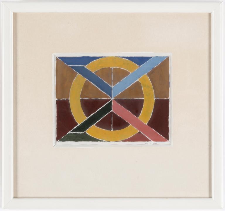 KJELL STRANDQVIST, tempera on paper, signed KS and dated 1980.