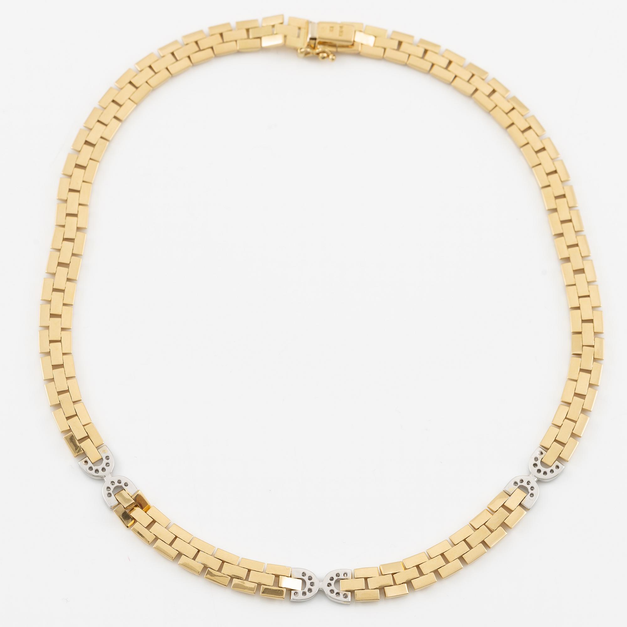 Collier och armband, Engelbert, 18K guld med briljantslipade diamanter.