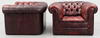 FÅTÖLJER, ett par, Chesterfieldtyp, 1900-talets slut.