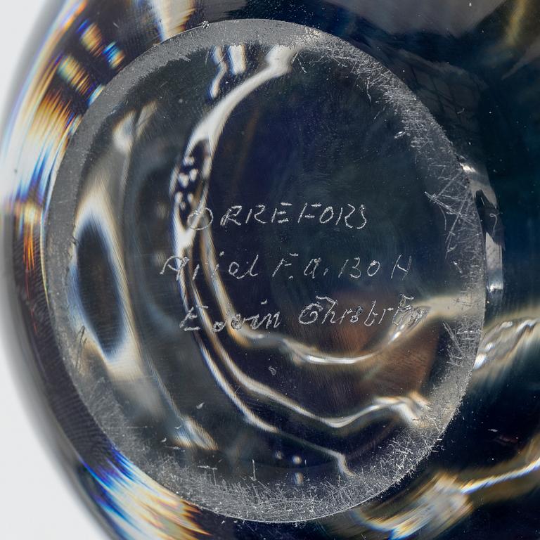 Edvin Öhrström, an Ariel glass vase "The Girl and the Gondolier", Orrefors 1959.