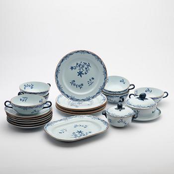 Servis, flintgods, 17 delar, "Ostindia", Rörstrand.