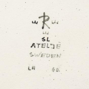 A stoneware wall plaque by SYLVIA LEUCHOVIUS for Rörstrands ateljé, second half of the 20th century.