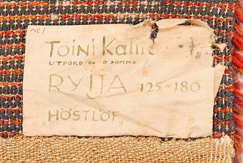 Toini Kallio, A Finnish long pile rug made by Toini Kallio. Circa 167x112 cm.