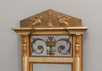 A Swedish bronzed Empire mirror by JM Berg Gothenburg.