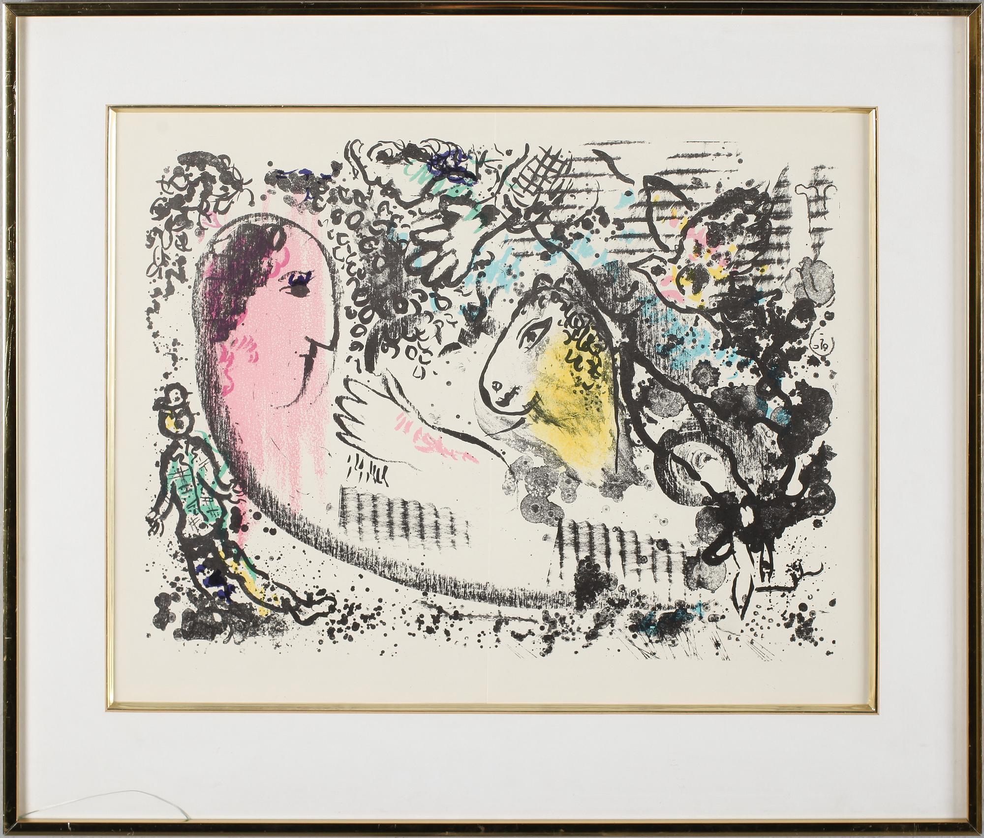 MARC CHAGALL, efter, färglitografi, osignerad.