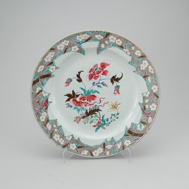 SERVISDELAR, 7 st, porslin, Qianlong, Kina 1700-tal.