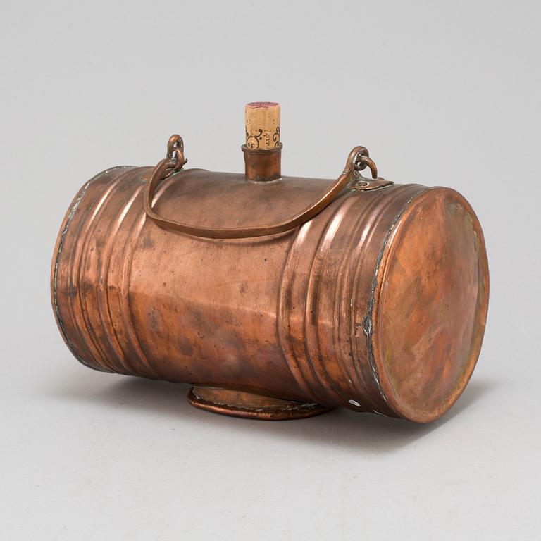 A miniature copper barrel, late 19th / early 20th century.