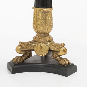 A pair of table lamps/reworked candle sticks, Empire, France, first half of the 20th century.