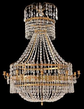 488. A Swedish Empire 1820/30's eleven-light chandelier.