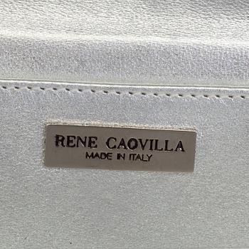 A silver- and glasstone clutch by Rene Caovilla.
