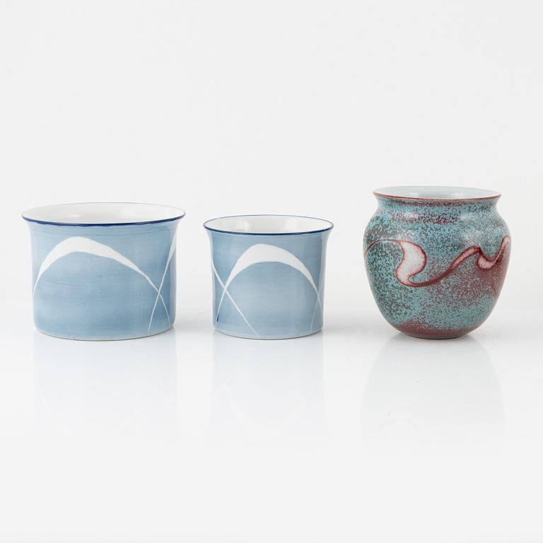 Gösta Millberg, a group of three vases and three pots, Rörstrand.