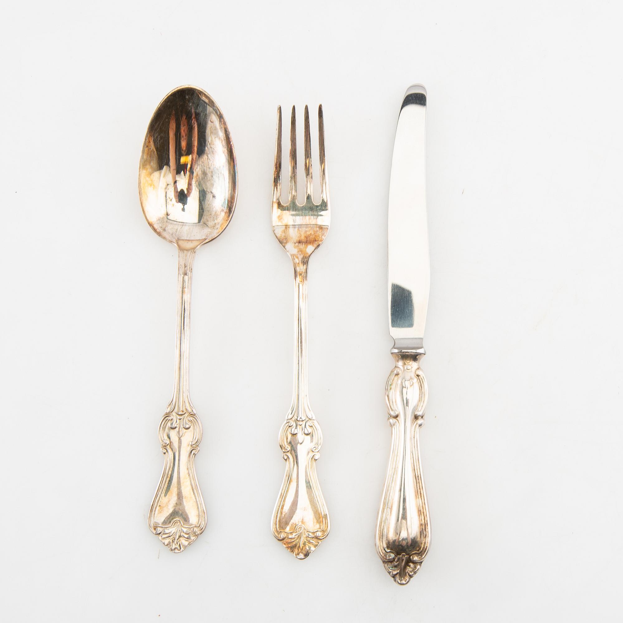 Cutlery 36 pcs "Olga" GAB/Gense silverplate, second half of the 20th century.