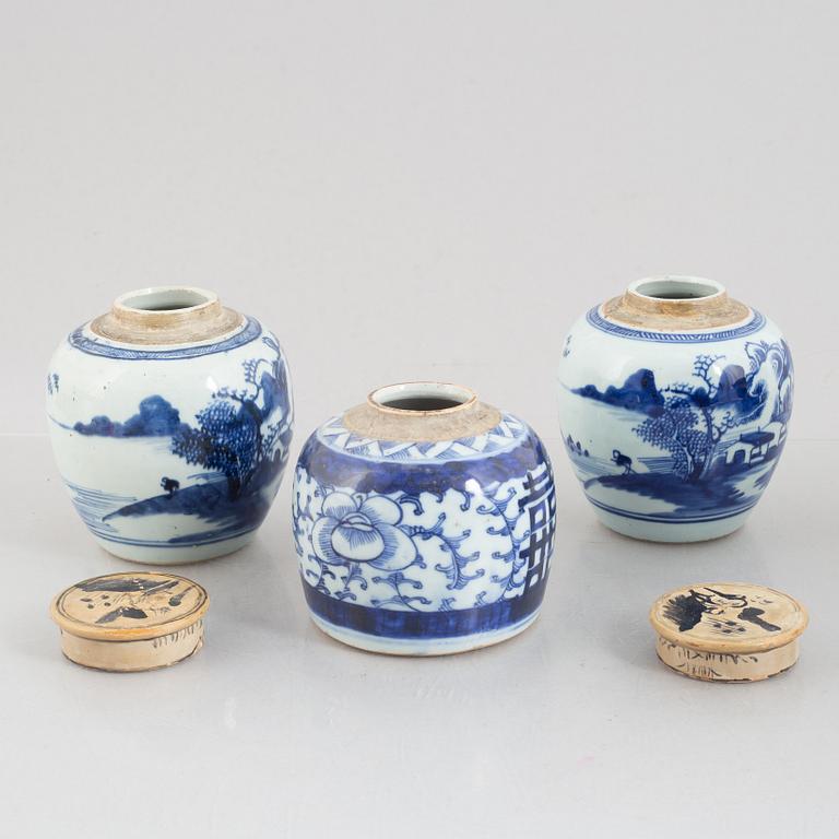 Parti porslin, 6 delar, Kina, 1800-tal/sen Qing.