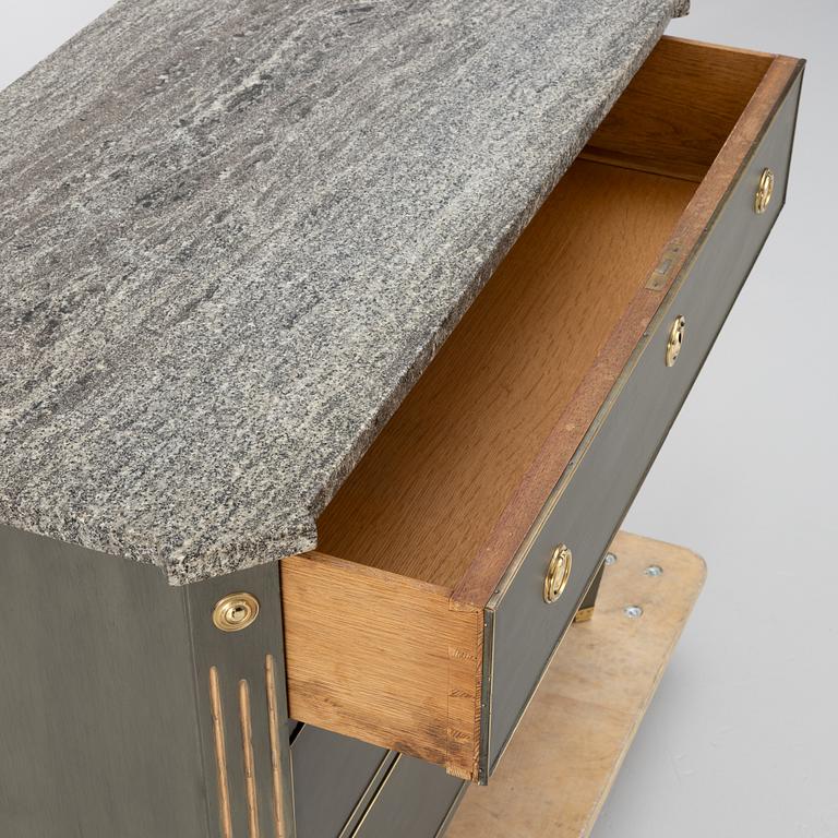 A Gustavian style chest of drawers, 20th century.