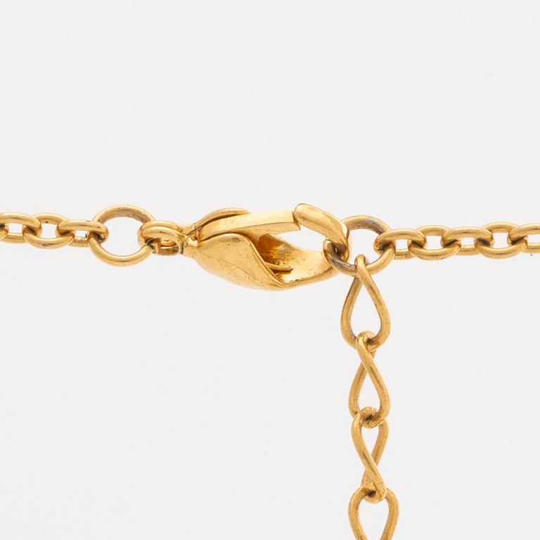 DIOR, PENDANT with CHAIN, metal, length approx 50 cm, pendant approx 3,5 x 3 cm.