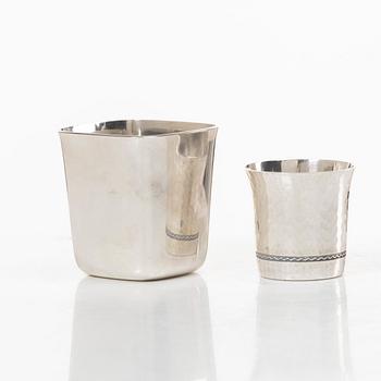 Two cups, silver, C.F. Carlman, 1953, and Ceson Guldvaru Ab, 1984.