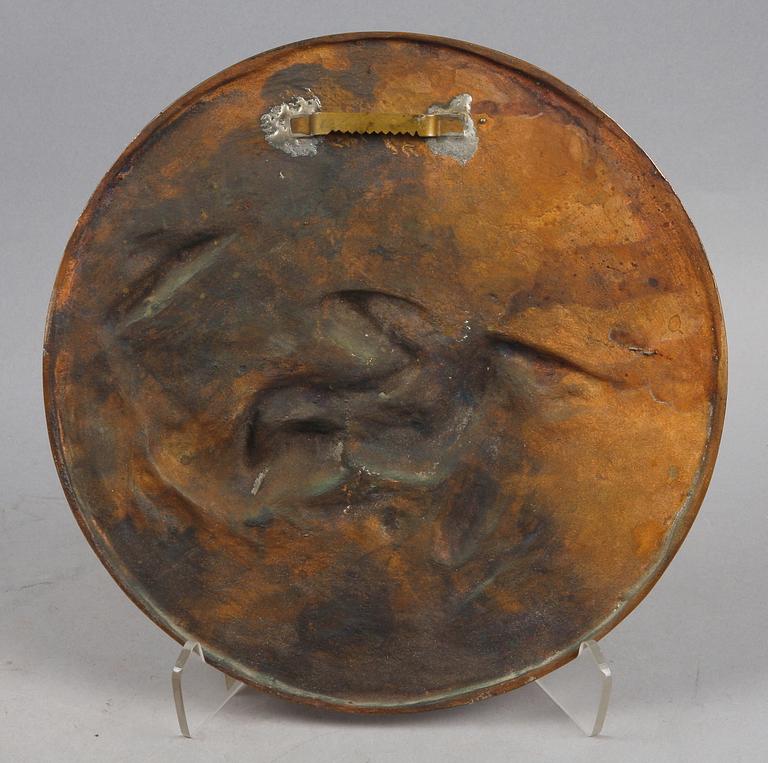 VÄGGPLAKETT, brons, 1900-talets första hälft. Troligen kopia efter Clodion.