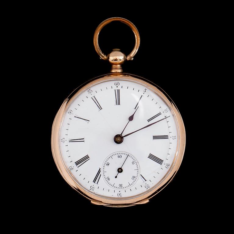 FICKUR, 14K guld, omkring år 1900.