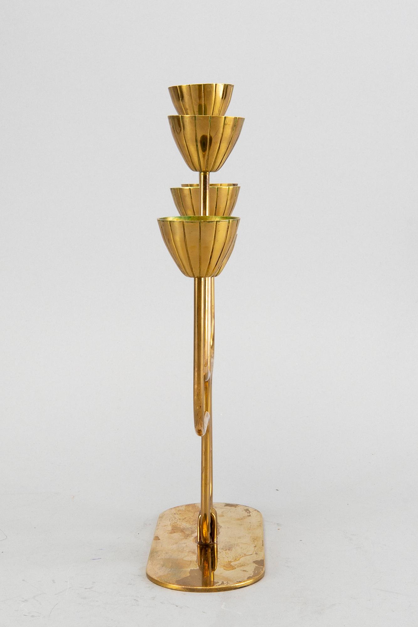 Gunnar Ander,  ljusstake, mässing, Ystad Metall, 1900-tal.