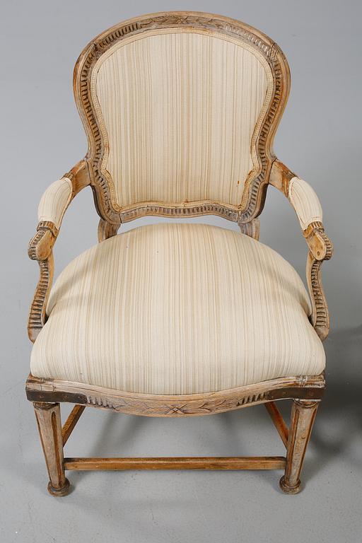 KARMSTOLAR, ett par, Louis XVI, tidigt 1800-tal.