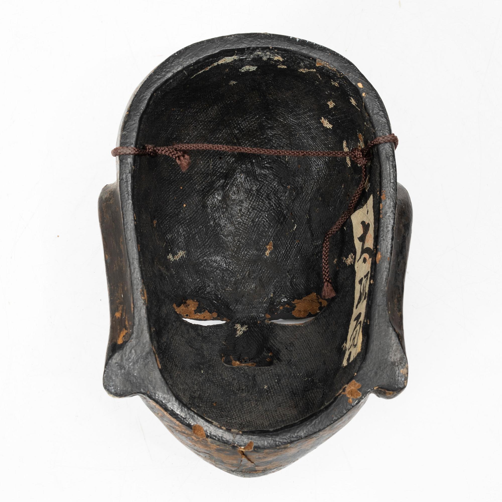 A Japanese painted and laquered noh mask, 'Gigaku', 1900s.