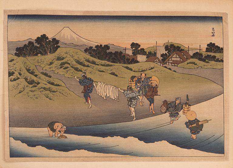 Katsushika Hokusai, after, woodblock print in colours, first half of the 20th Century.