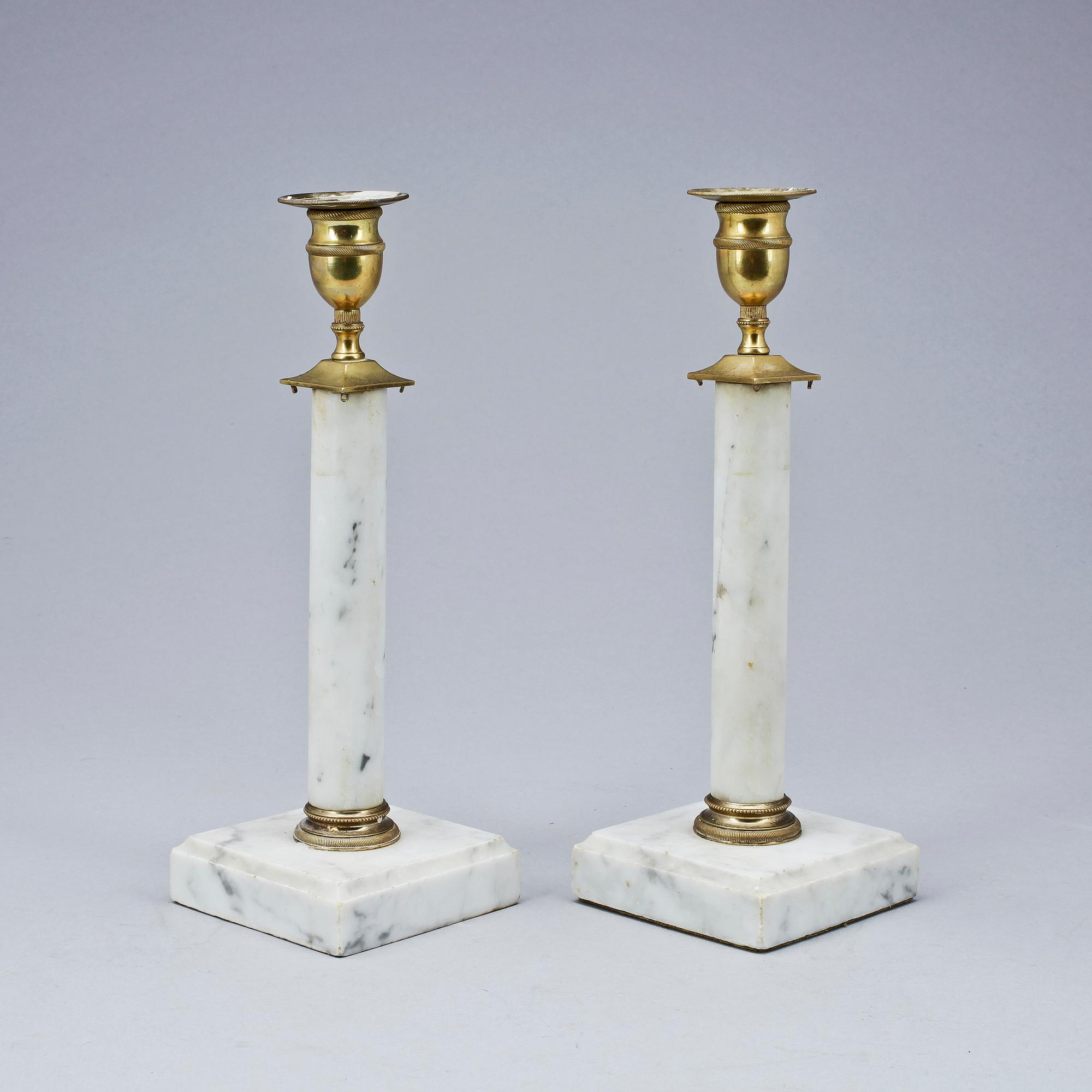 LJUSSTAKAR, ett par, gustaviansk stil, 1800-tal.