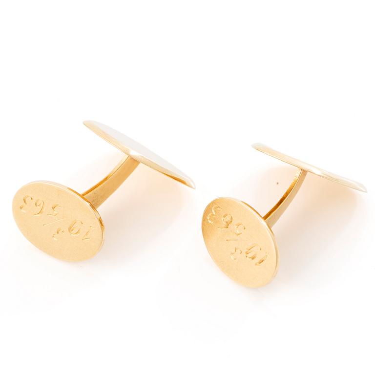 A pair of 18K gold cufflinks, Stockholm, 1962.