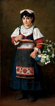 190. Arvid Liljelund, "ITALIAN GIRL WITH FLOWERS".