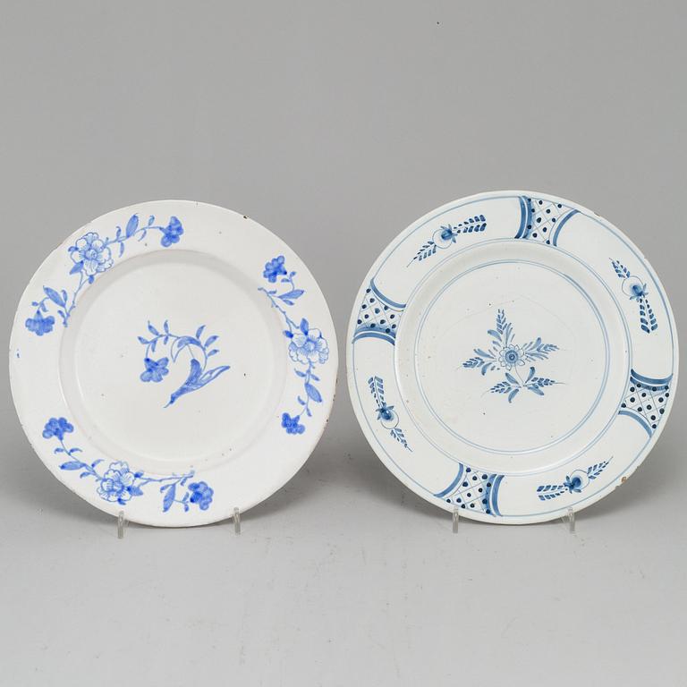 A set of four Swedish 18th Century faience dishes.