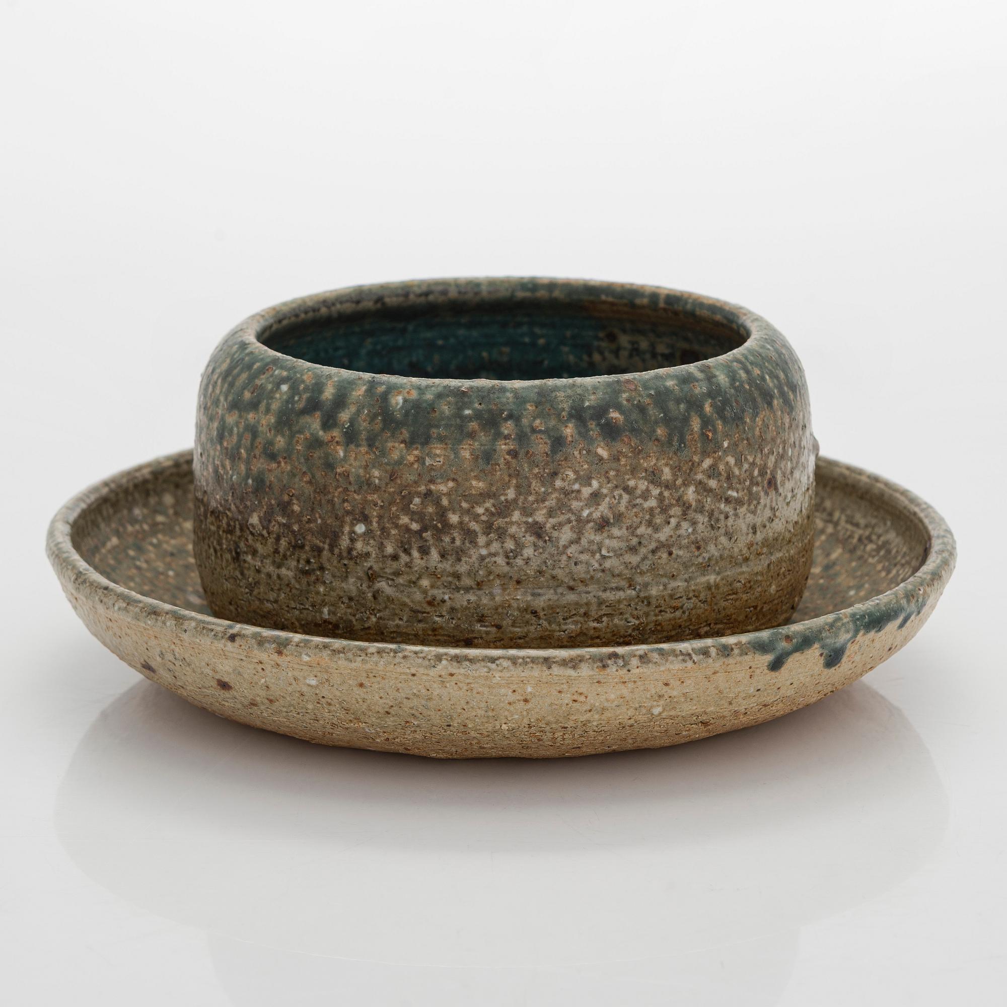 Paul Envalds, skålar, 2 st, chamotte, signerade PE, Arabia. 1960-70-tal.