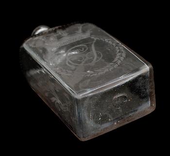 KARAFF, glas, sannolikt Cedersbergs glasbruk, 1800-talets mitt.