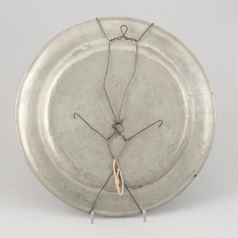 A group of six pewter dishes, different makers mark, most early 19th Century, Swedish/English.