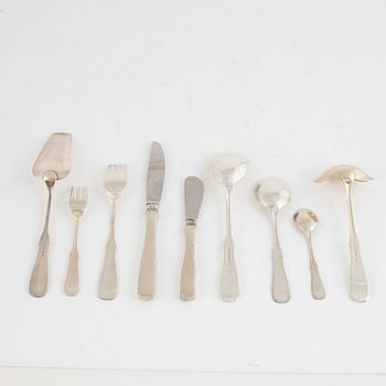 Eric Löfman, bestickservis, 65 delar, silver, "Uppsala", mestadels MGAB, Lidköping, 1976-86.