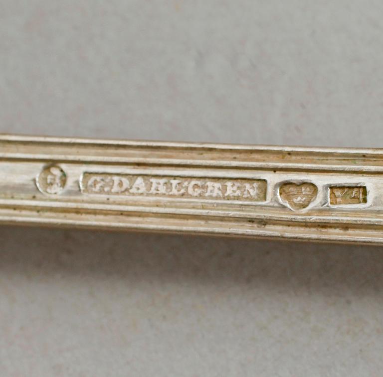 MATGAFFLAR 6 st, silver, G. Dahlgren, Stockholm 1853. Vikt ca 445 g.