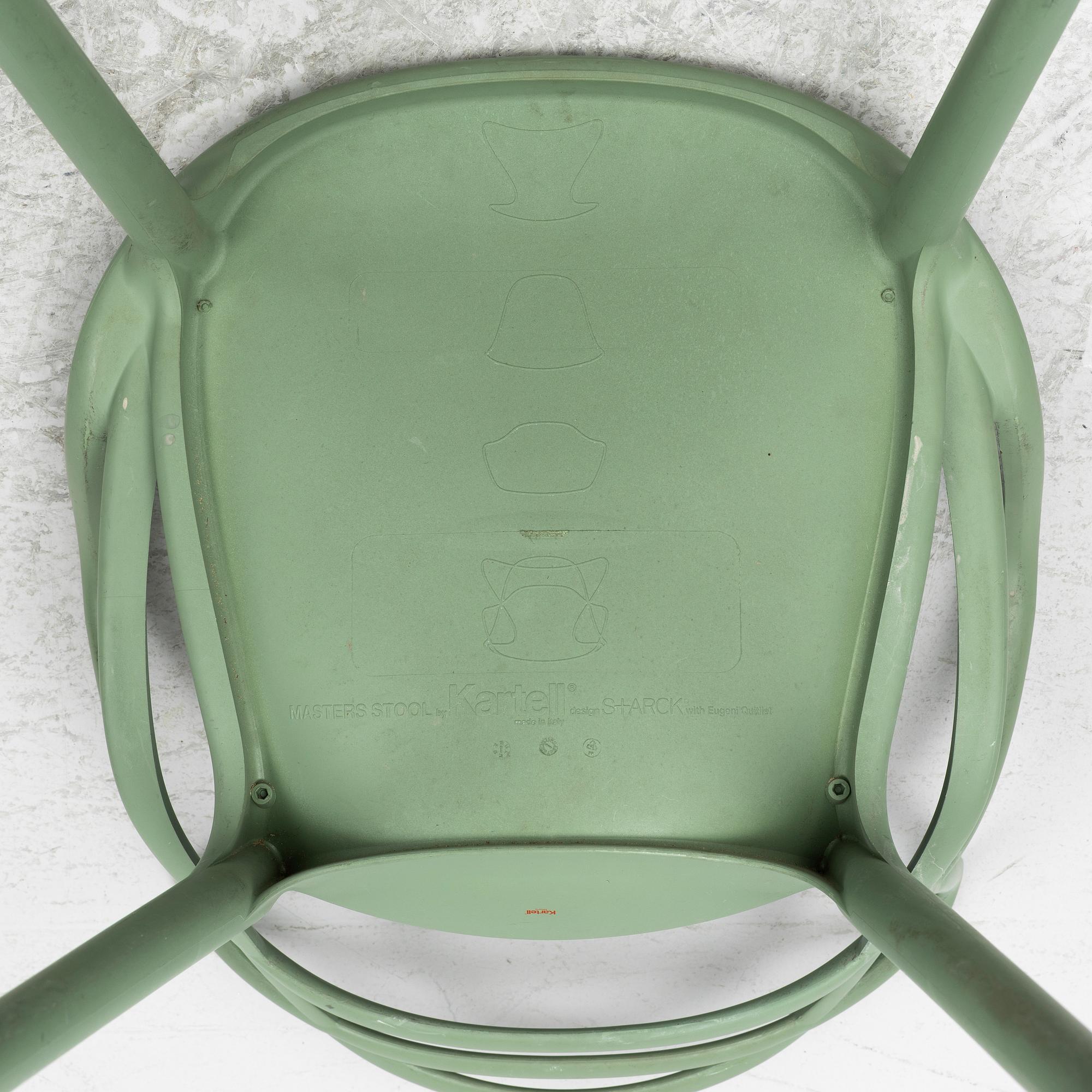 Philippe Starck and Eugeni Quitllet, bar stools, a pair, "Masters stool, Kartell, Italy.