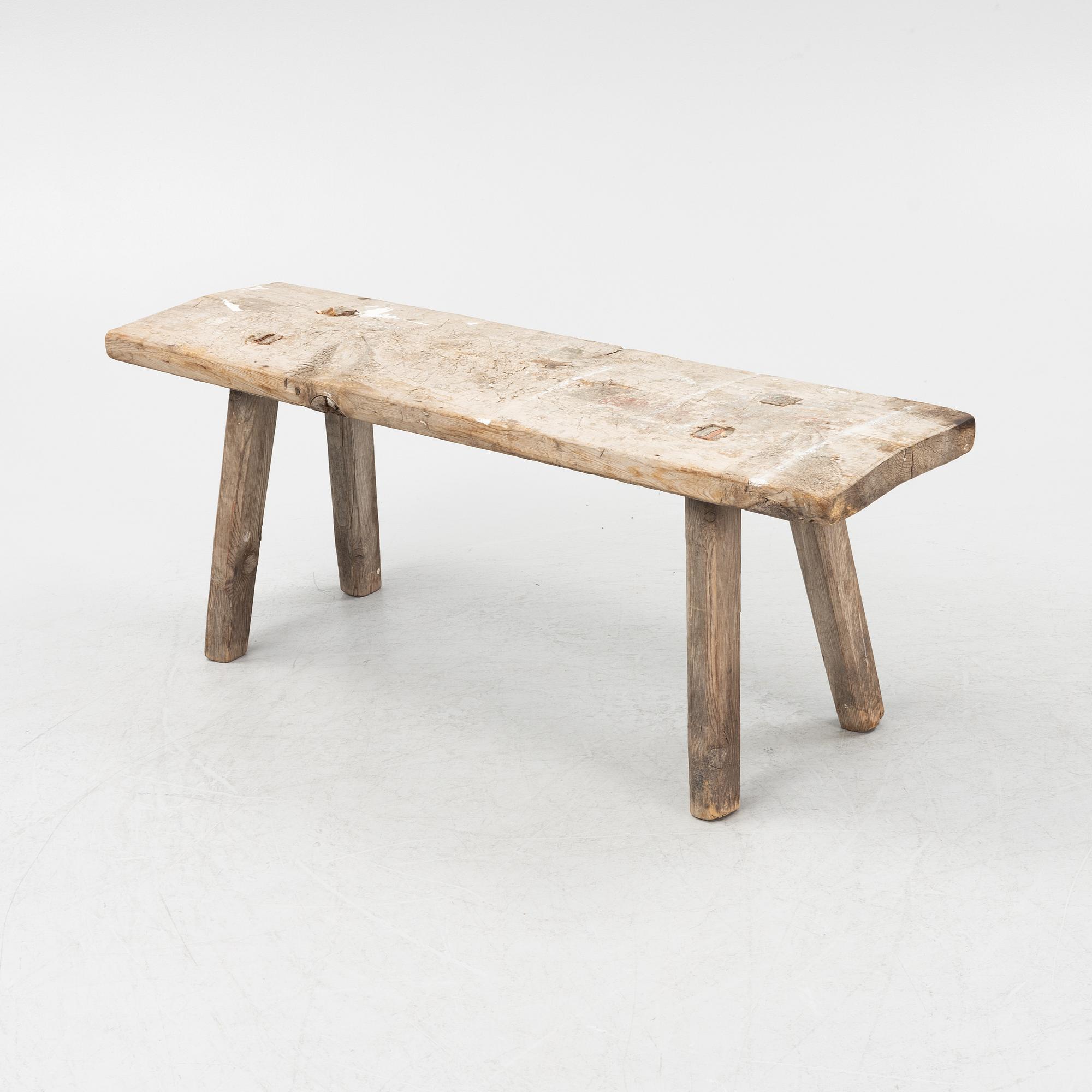 A pine bench, 19th/20th Century.