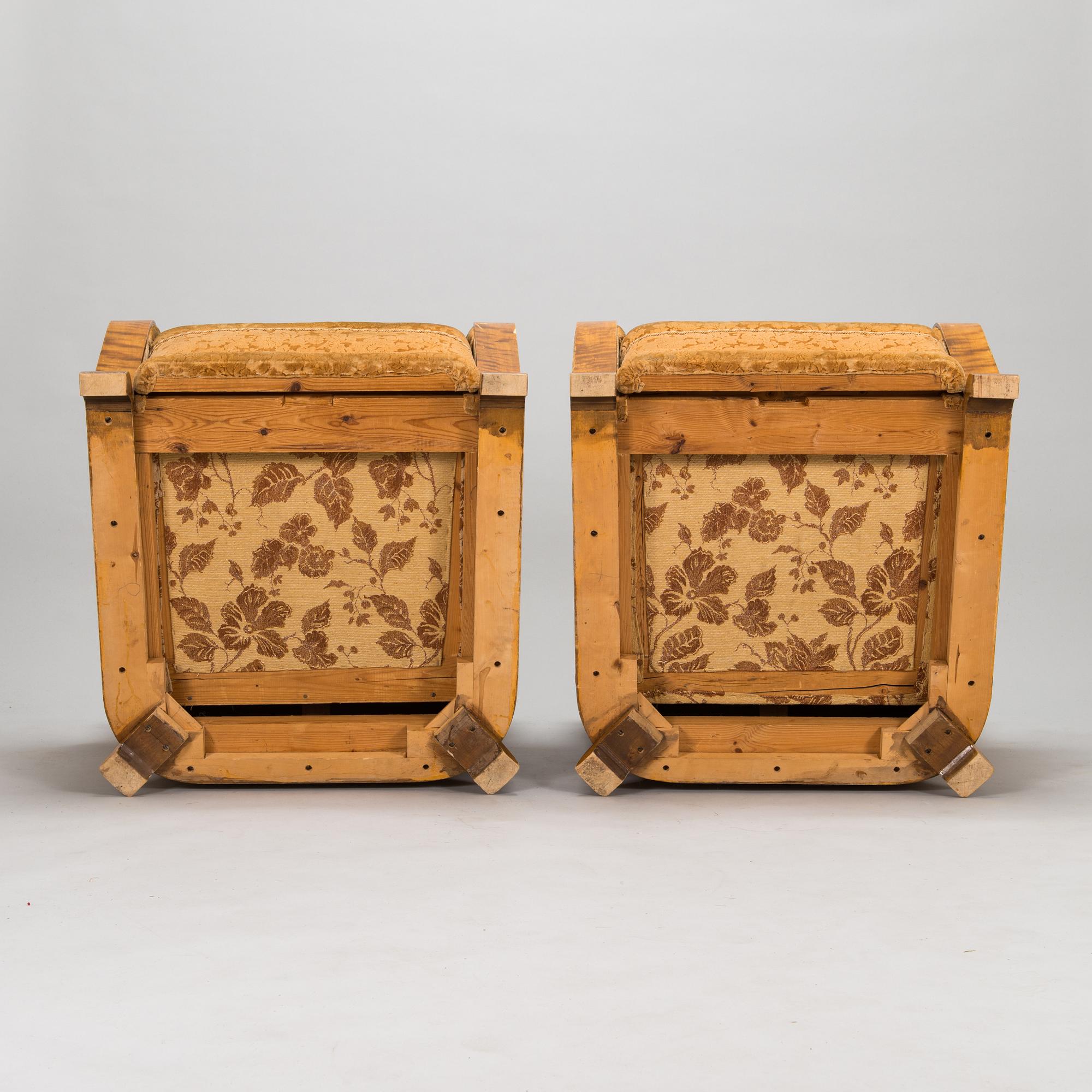 A pair of 1930's armchairs.