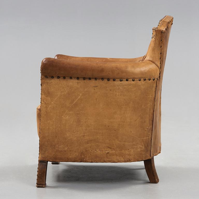 Otto Schulz, a brown leather easy chair, Boet, Gothenburg ca 1931.