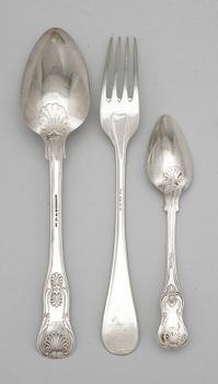 BESTICK, 18 delar, silver, bl.a. Kjellberg, Västerås, 1873. Vikt 629 gram.