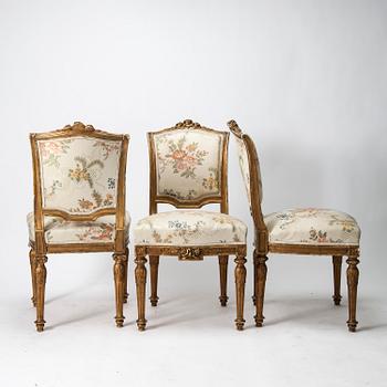 SOFFMÖBLEMANG, 5 delar, Louis XVI-stil, 1900-talets början.