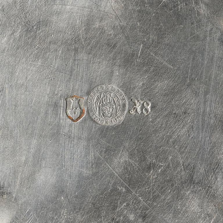 Estrid Ericson, a pewter dish model "A 28", Svenskt Tenn, Stockholm, 1948.
