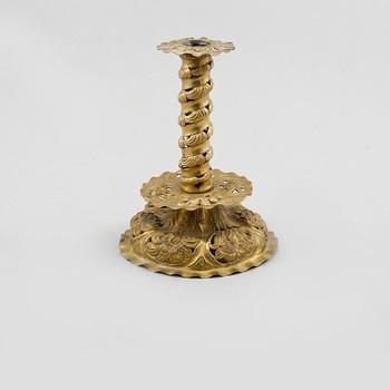 LJUSSTAKE, mässing, barockstil, omkring sekelskiftet 1900.