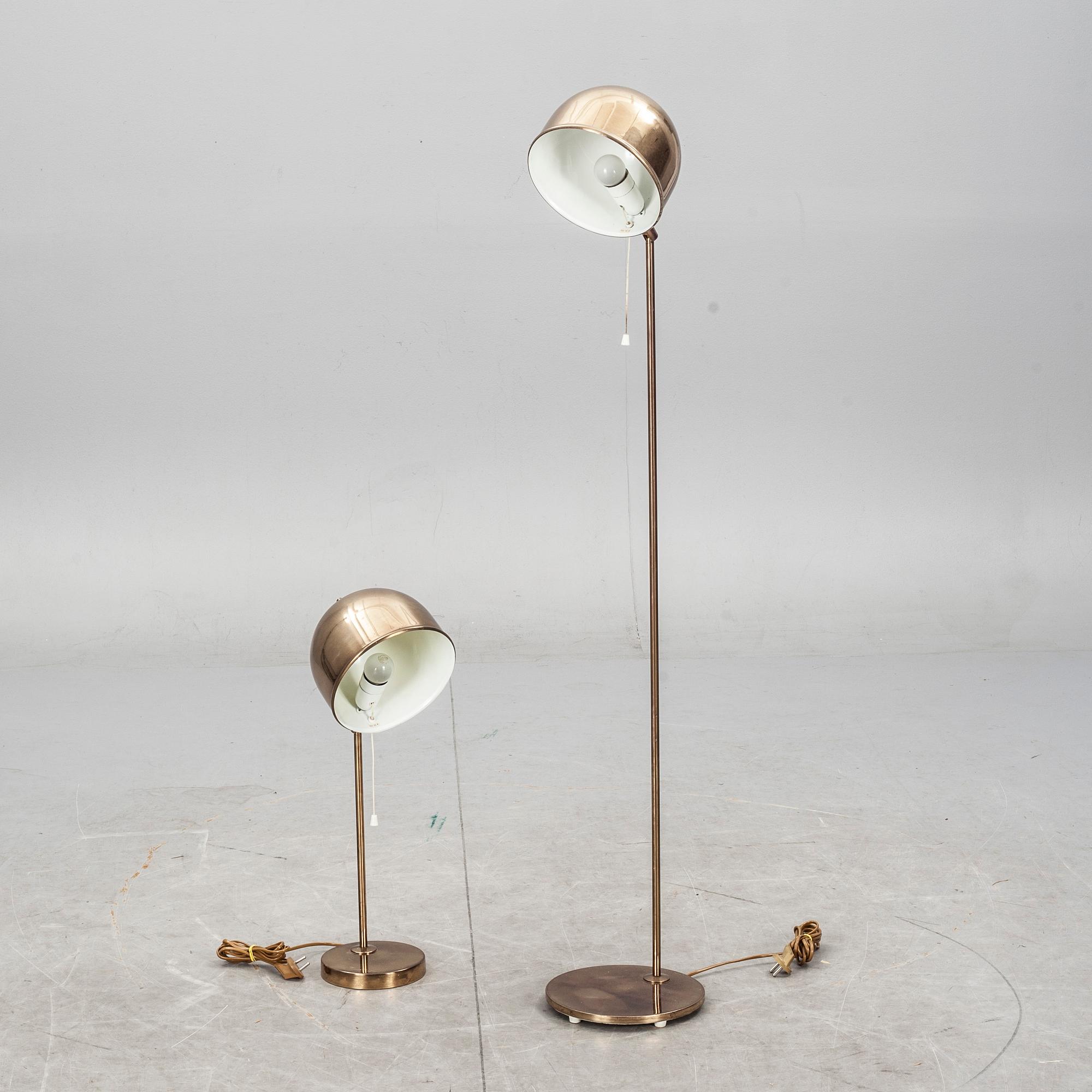 GOLVLAMPA samt BORDSLAMPA, Bergboms, 1960-tal.